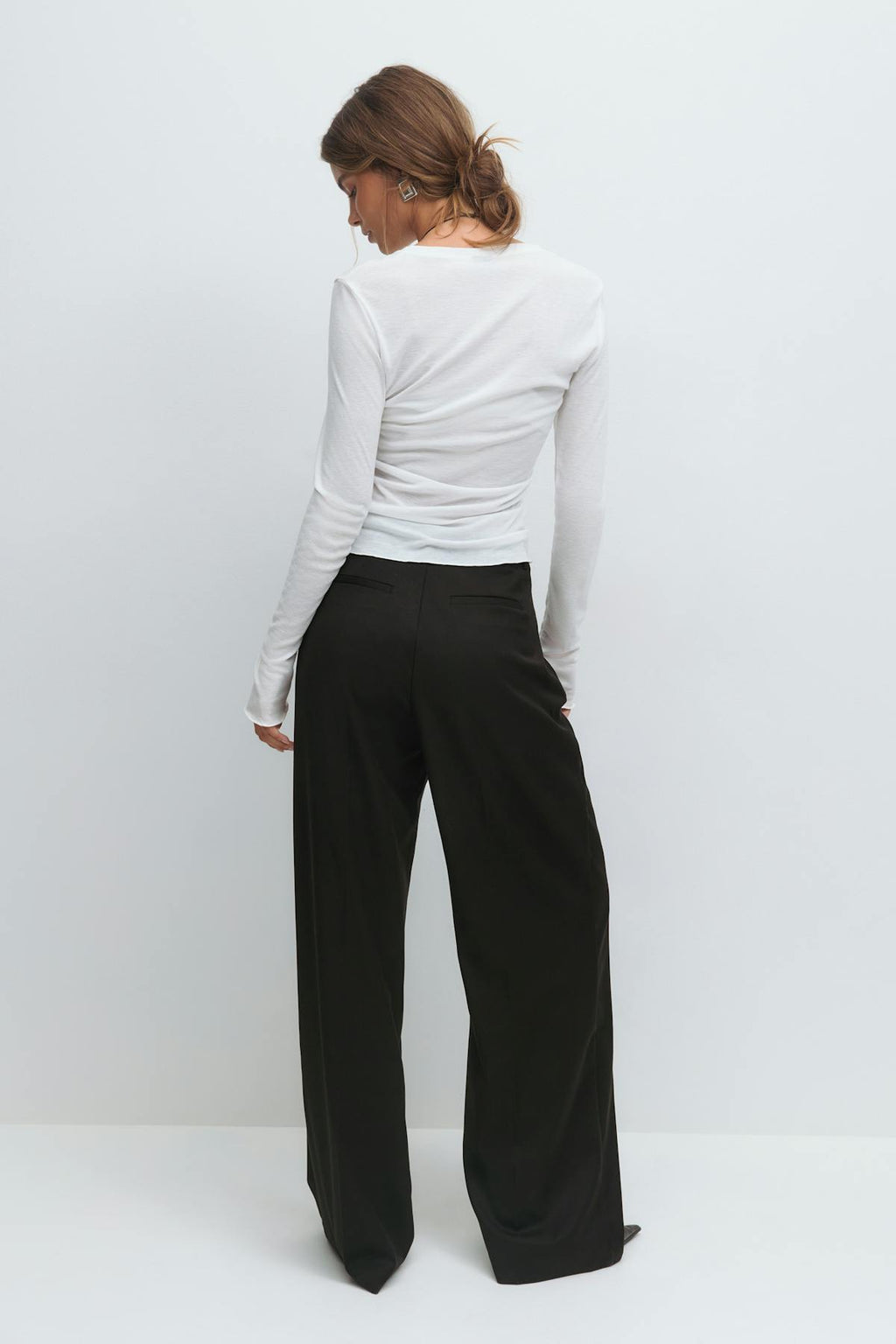 High waist wide trousers