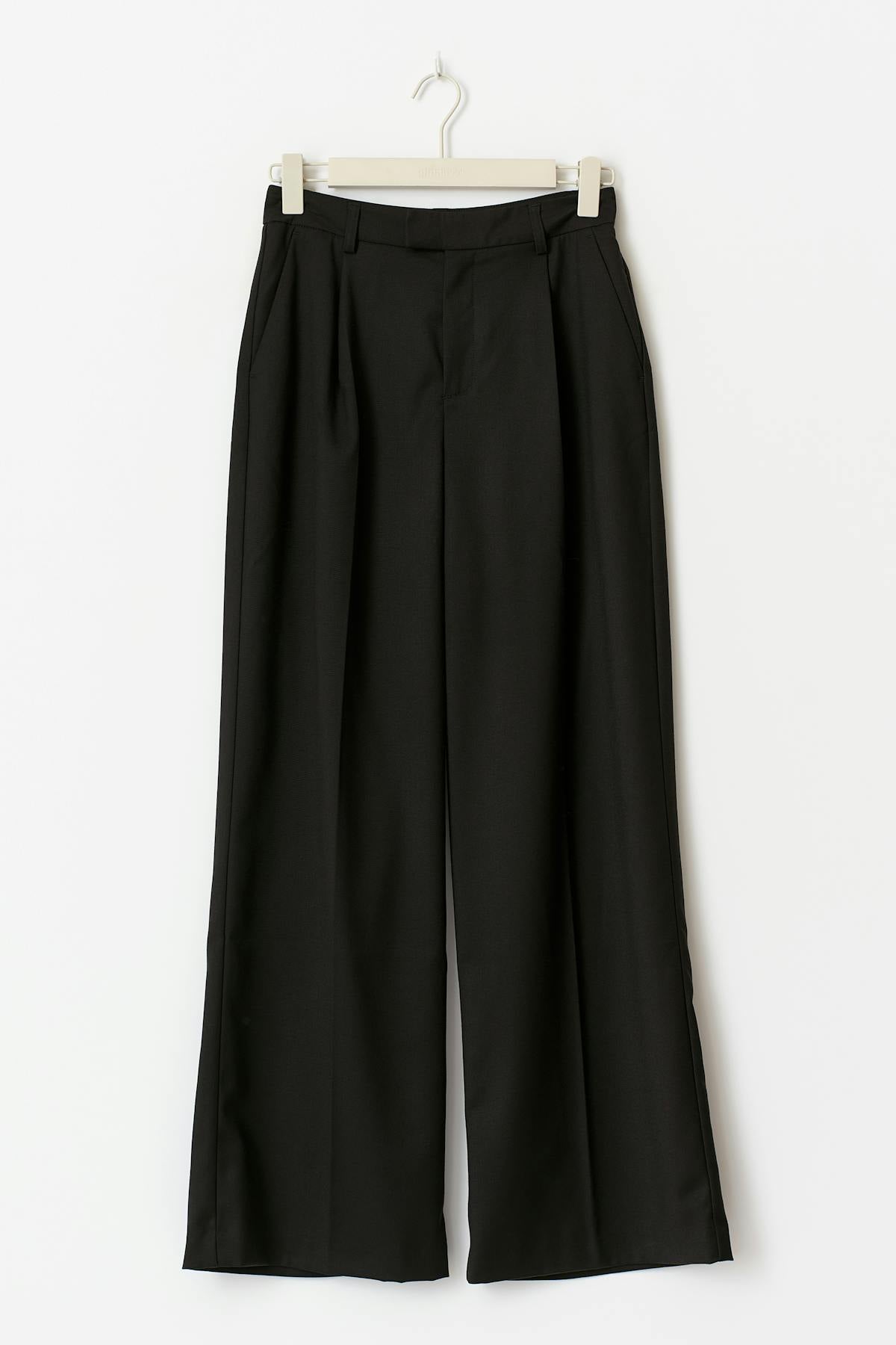 High waist wide trousers