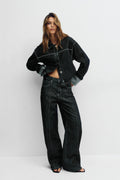 Wide front seam jeans