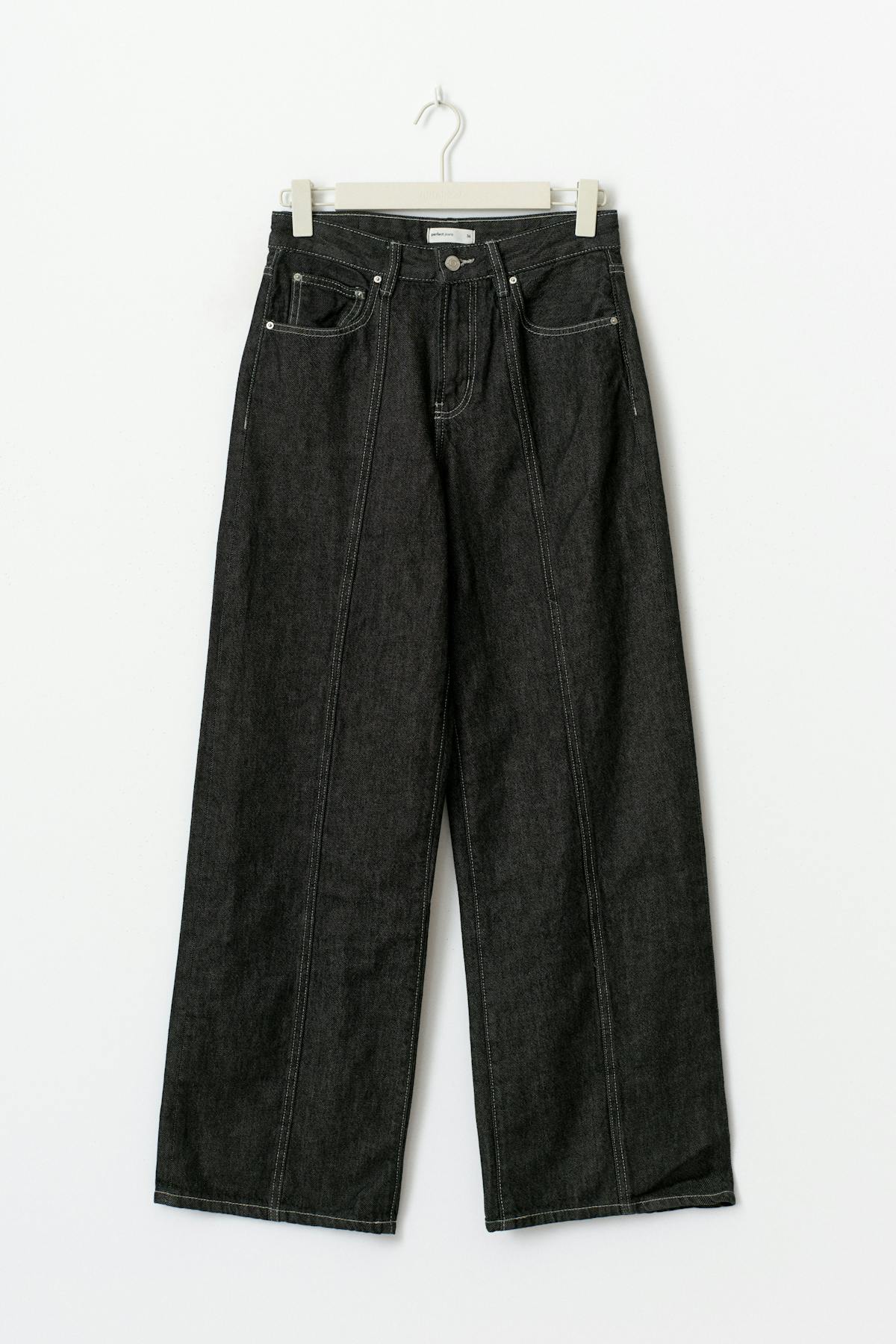 Wide front seam jeans