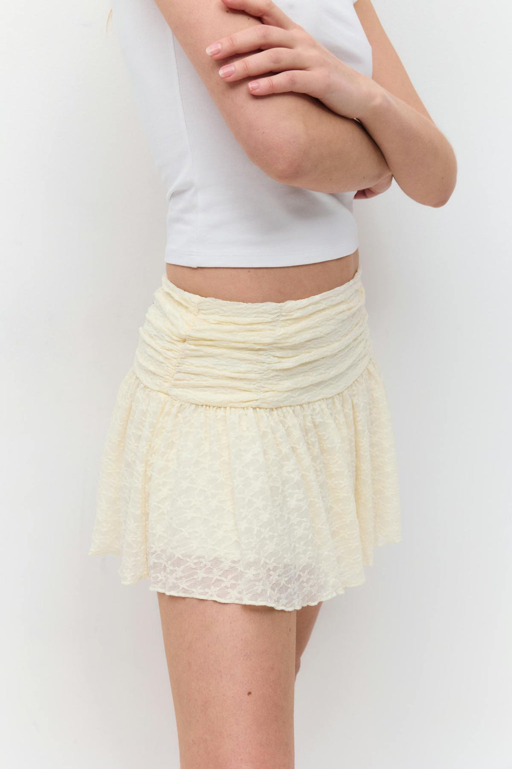 Mini lace skirt