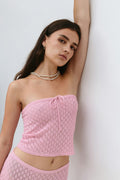 Knitted crochet tube top