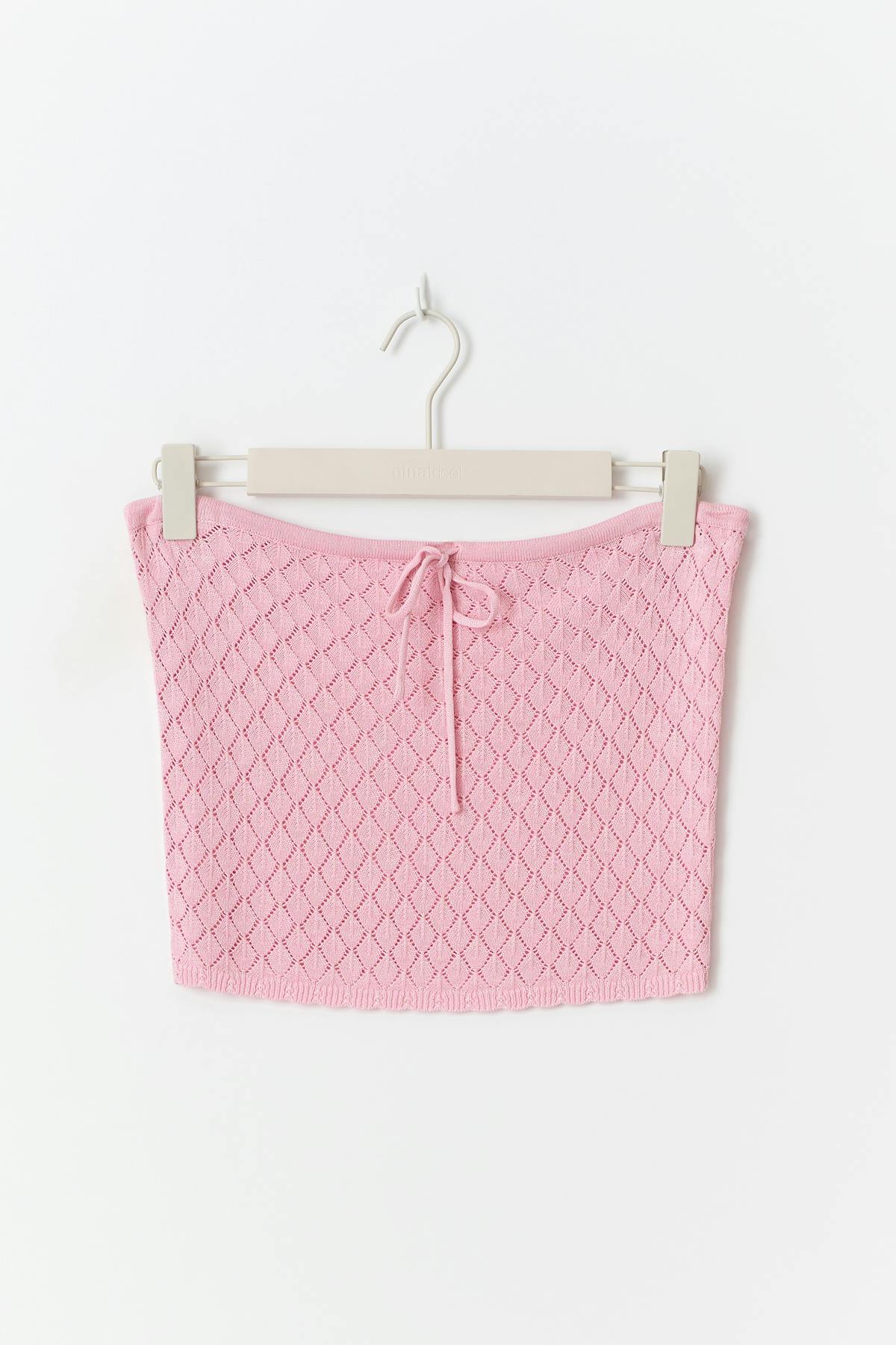 Knitted crochet tube top
