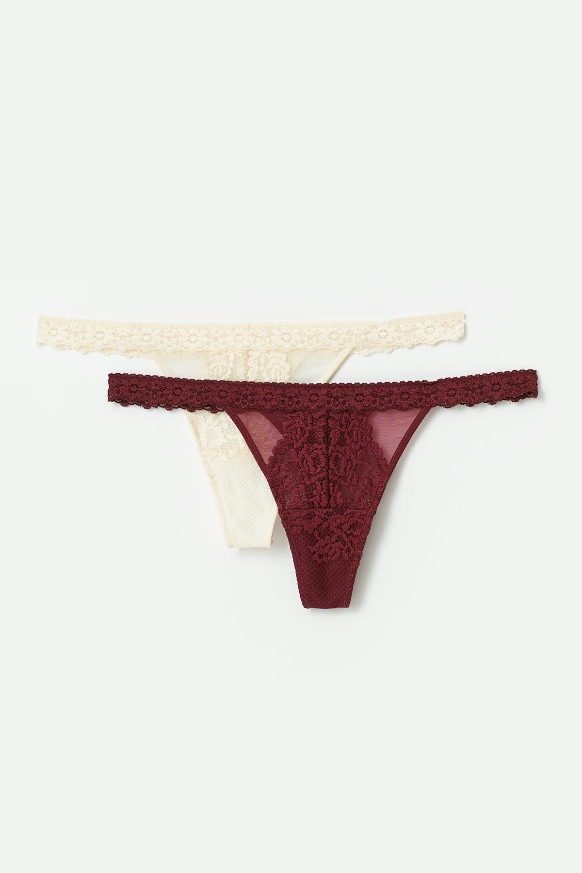 2-pack lace thong