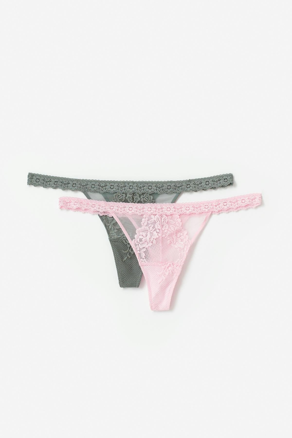 2-pack lace thong