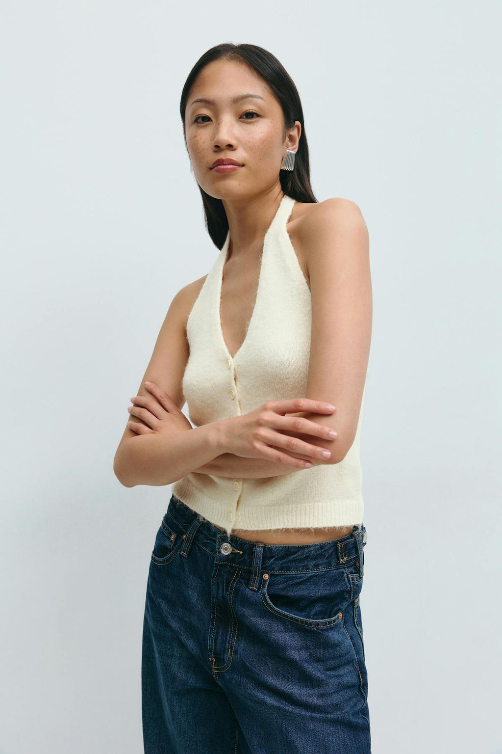 Knitted halterneck vest