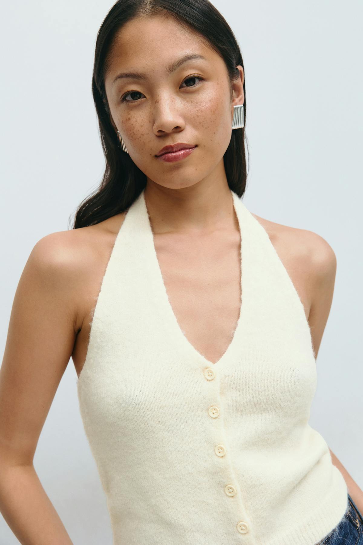 Knitted halterneck vest