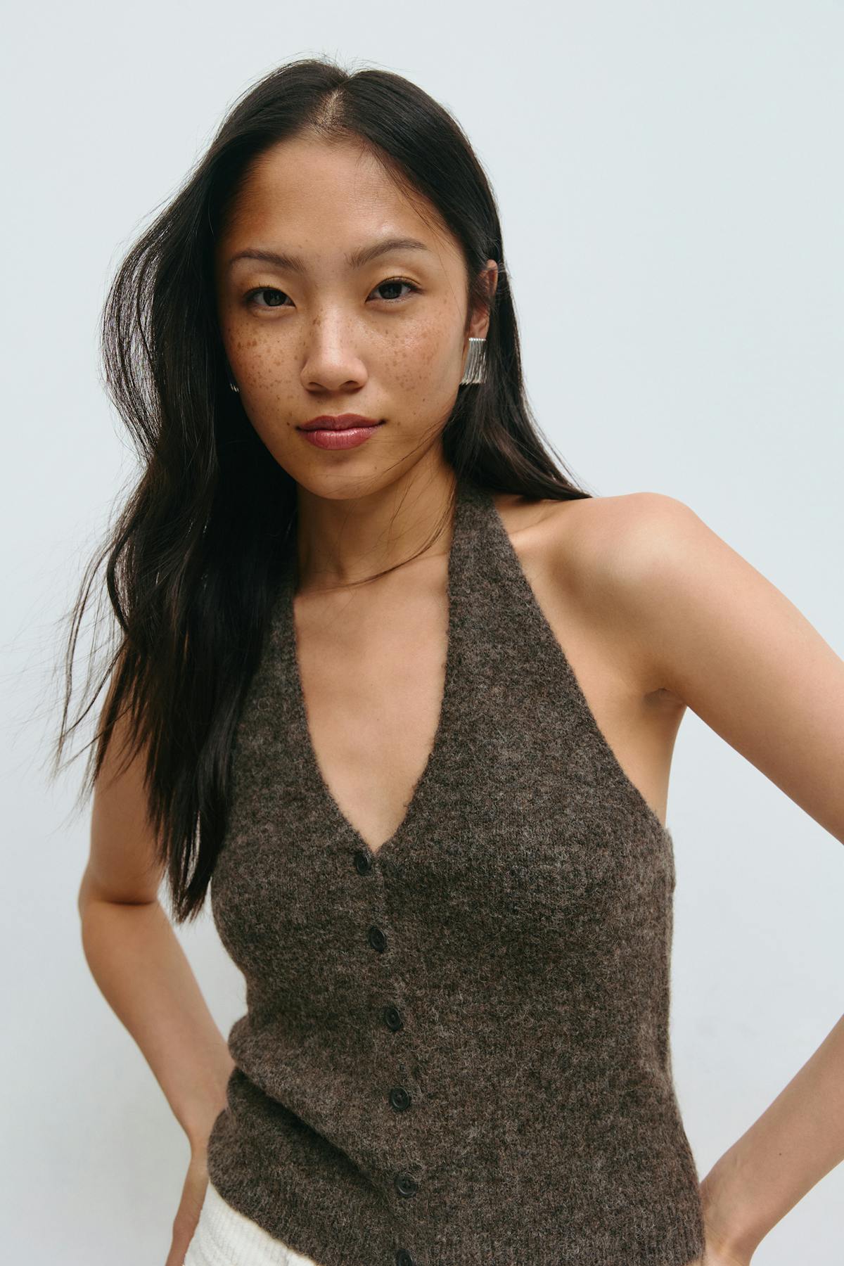 Knitted halterneck vest