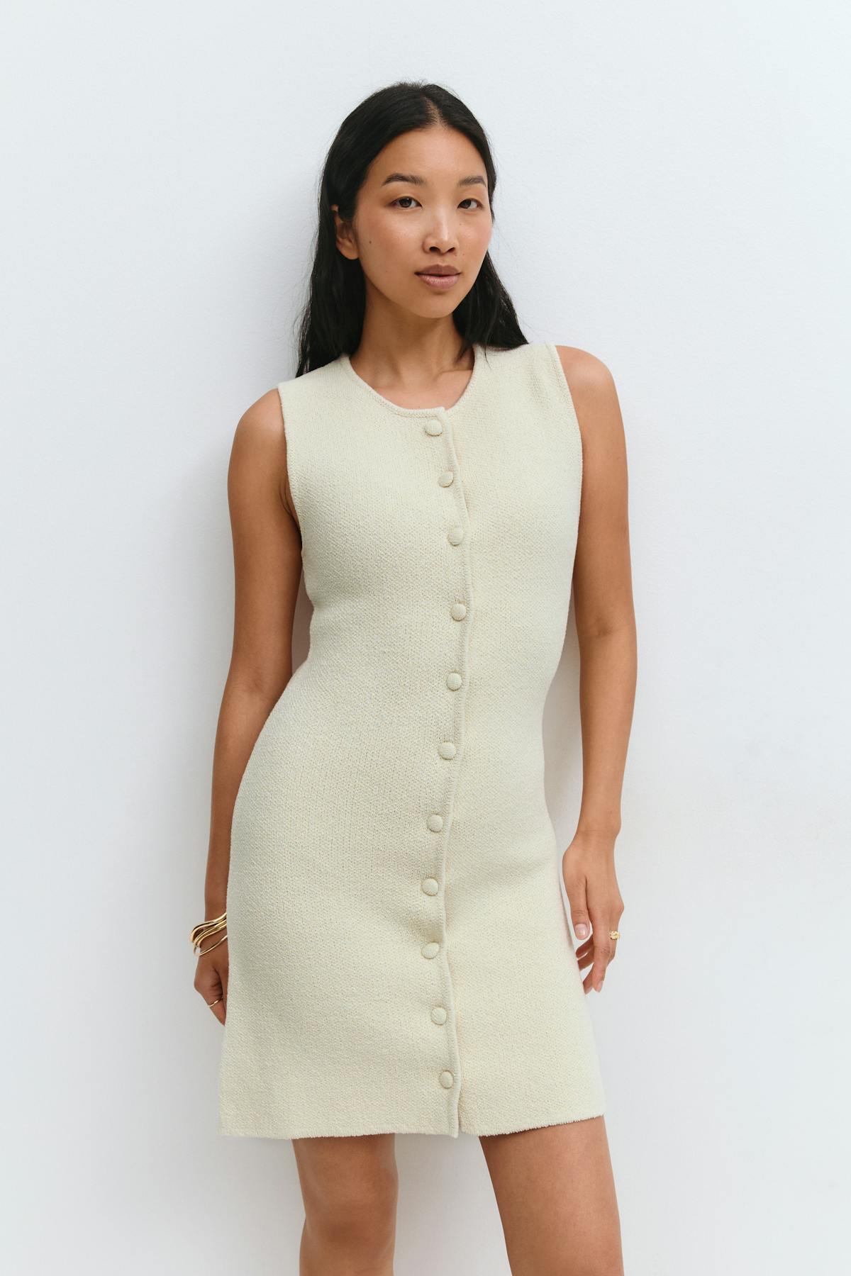 Knitted short vest dress