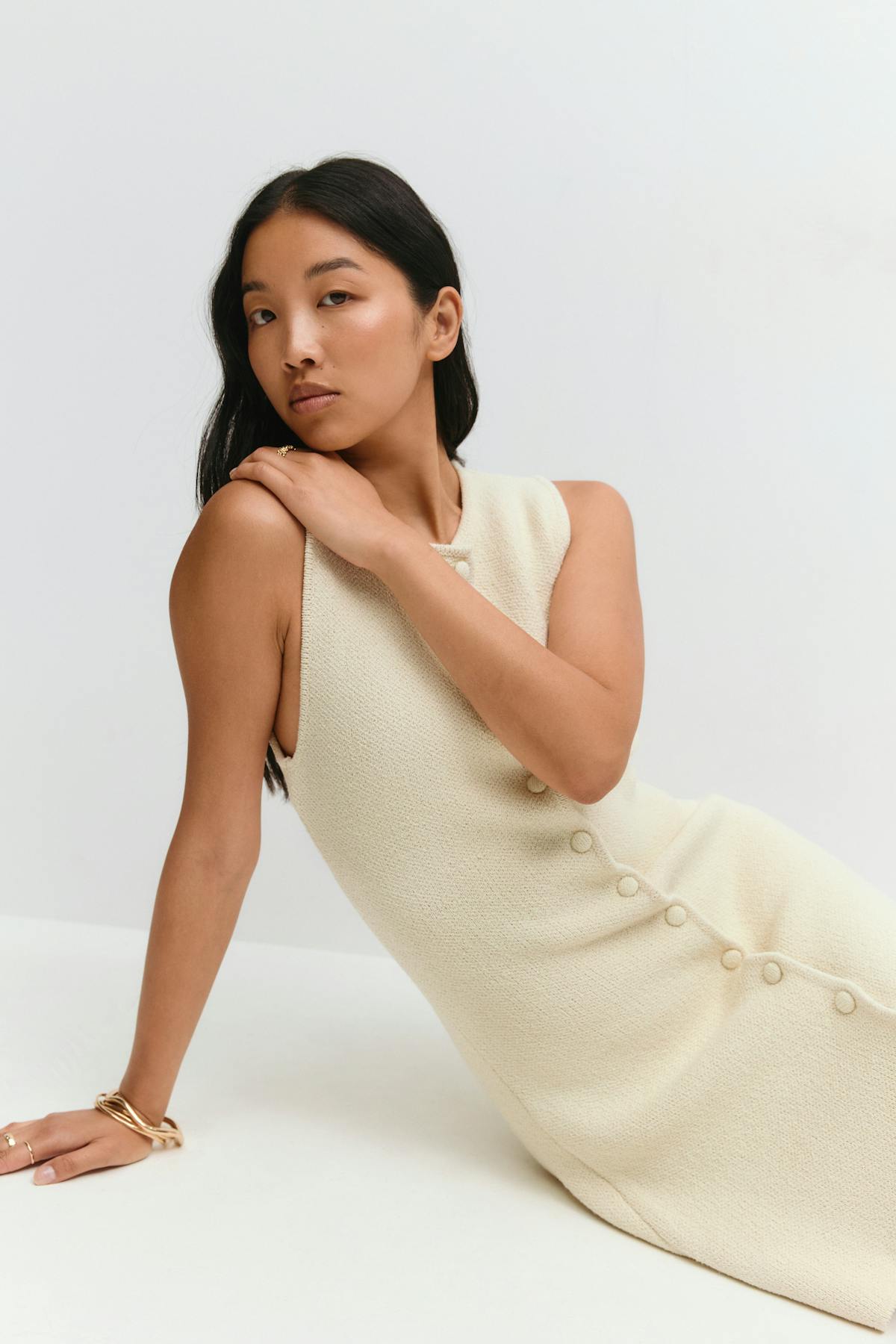 Knitted short vest dress