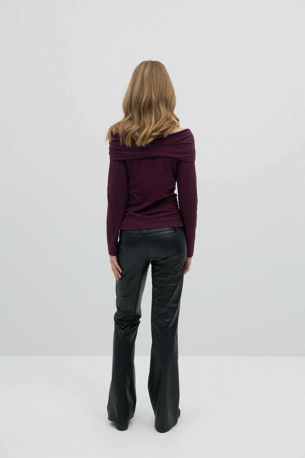Y bootcut pu trousers