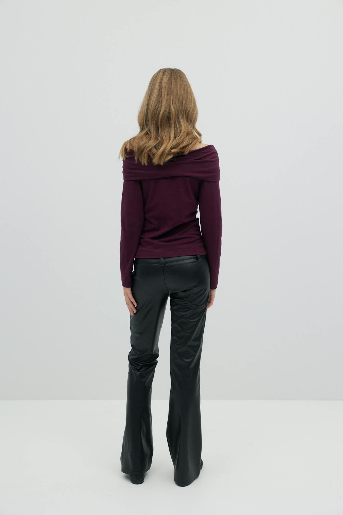 Y bootcut pu trousers