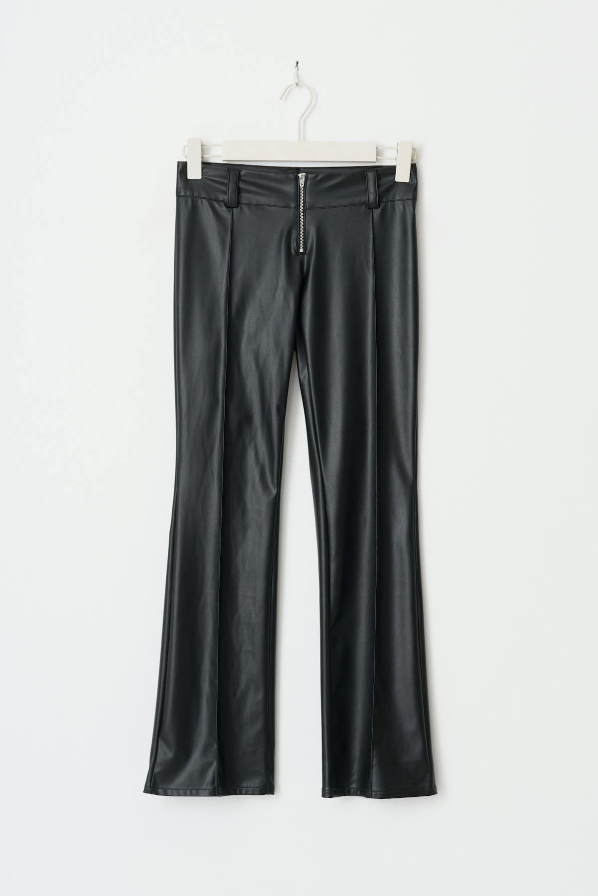Y bootcut pu trousers