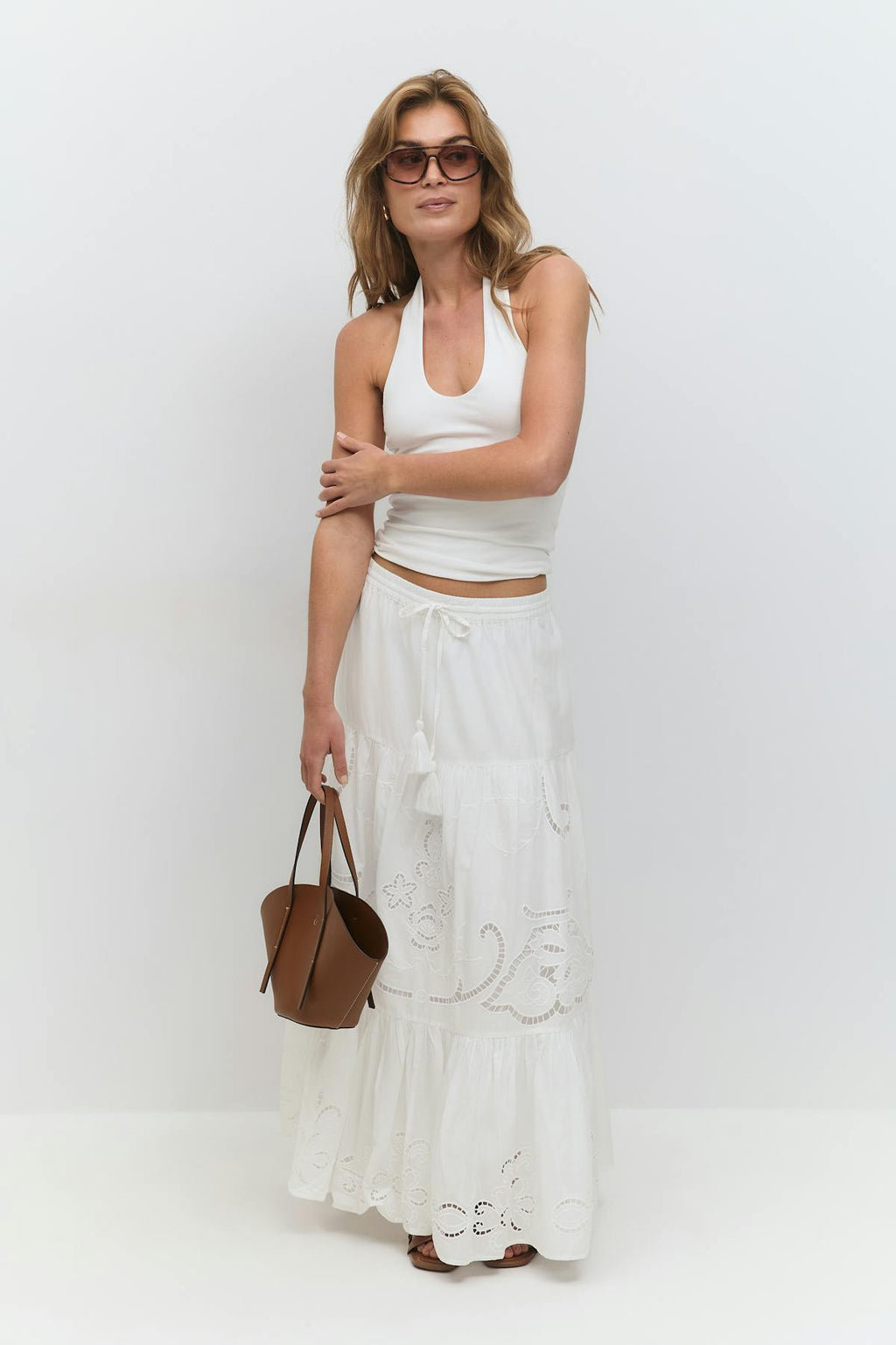 Broderie maxi skirt