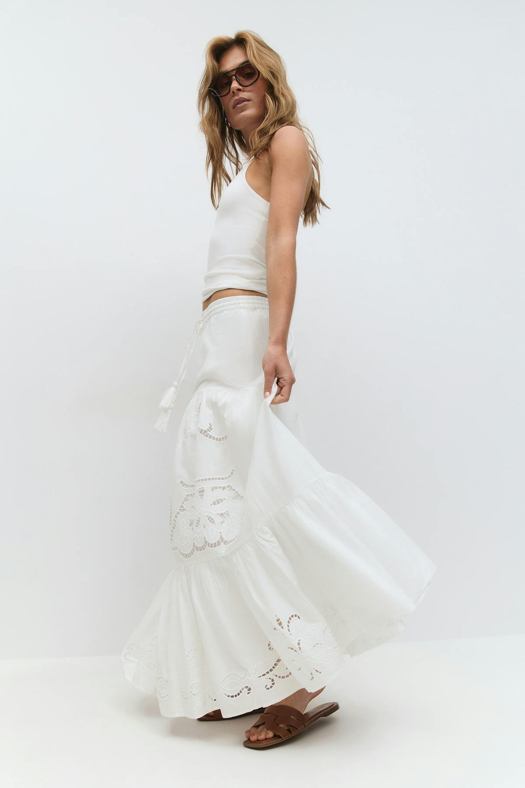 Broderie maxi skirt