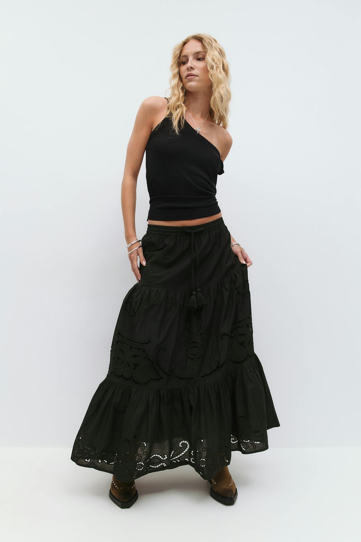 Broderie maxi skirt