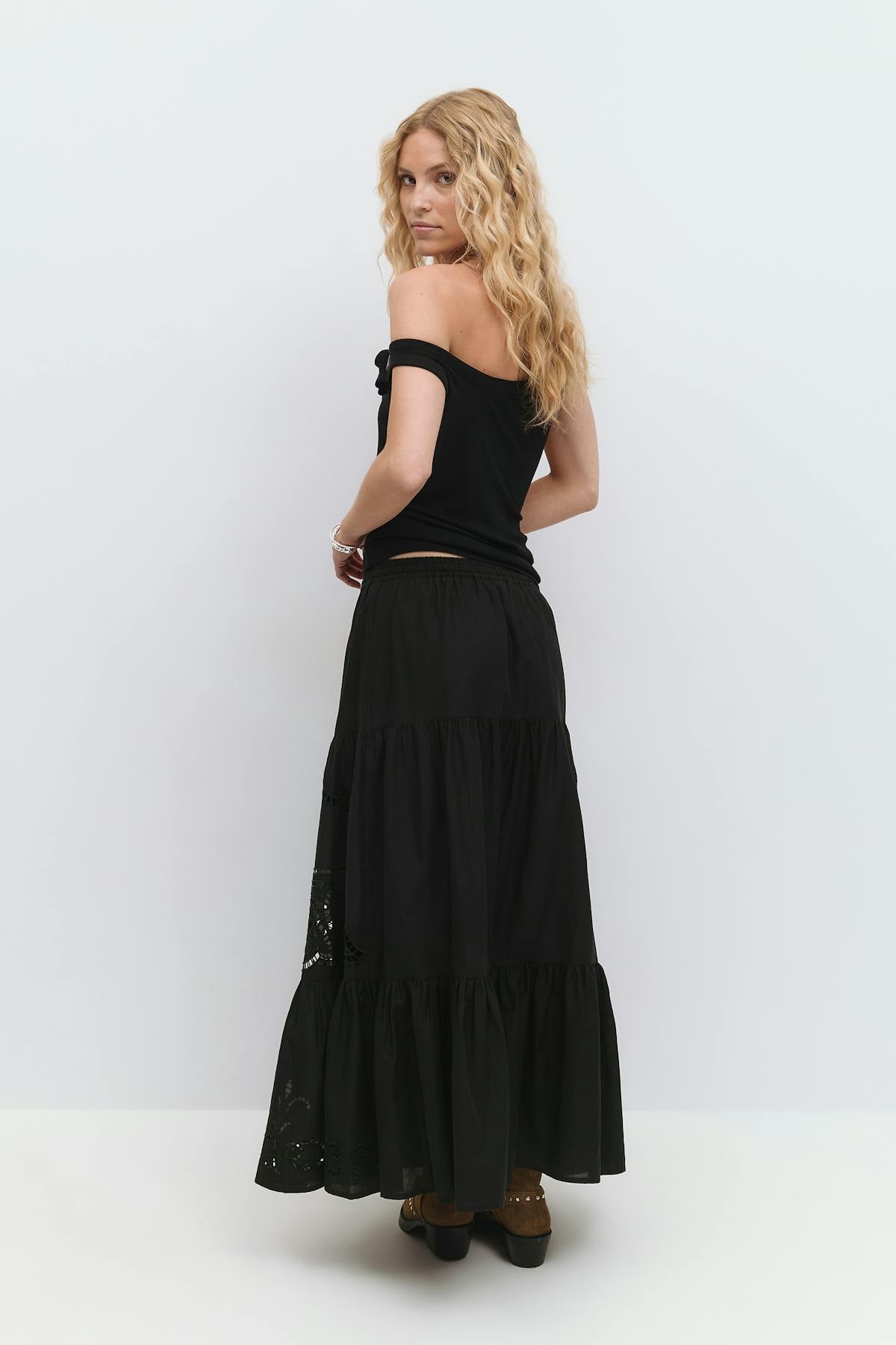 Broderie maxi skirt