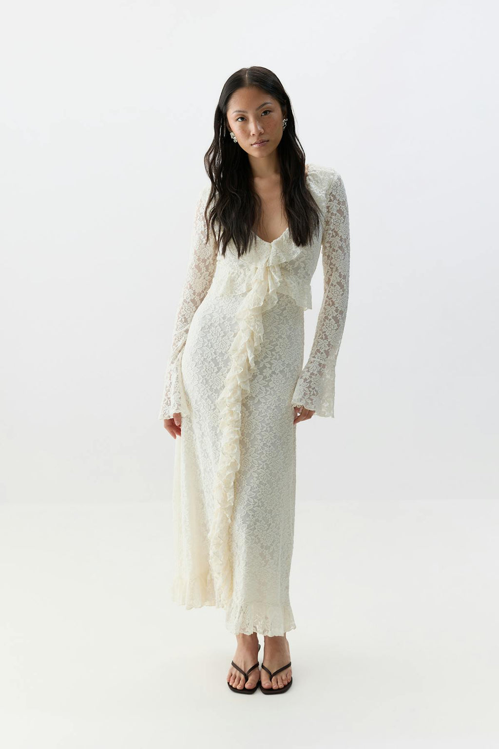 Frill maxi dress