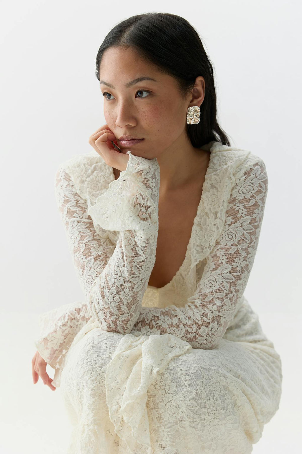 Frill maxi dress