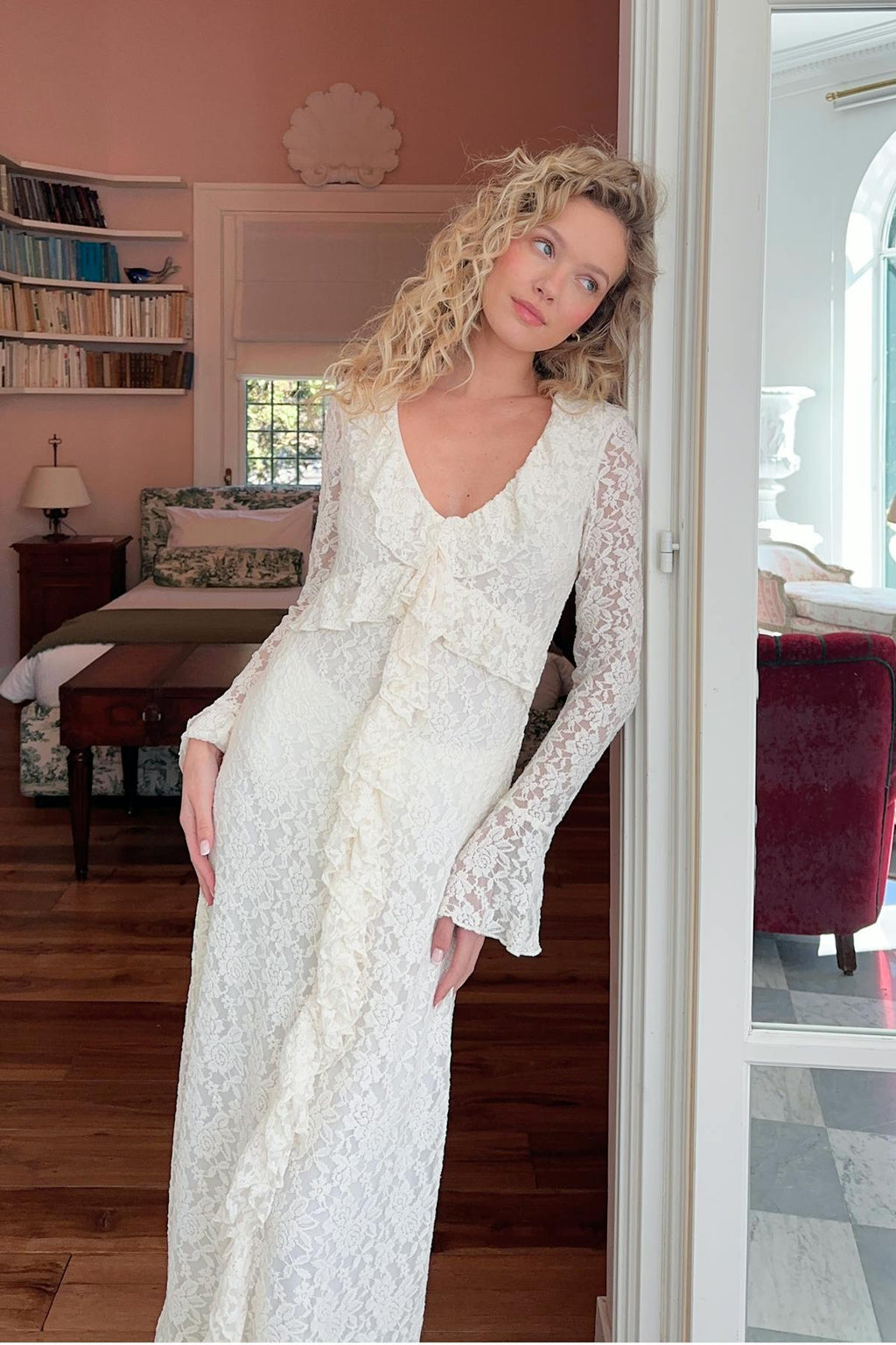 Frill maxi dress