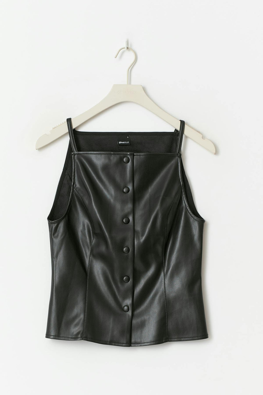 Buttoned pu top