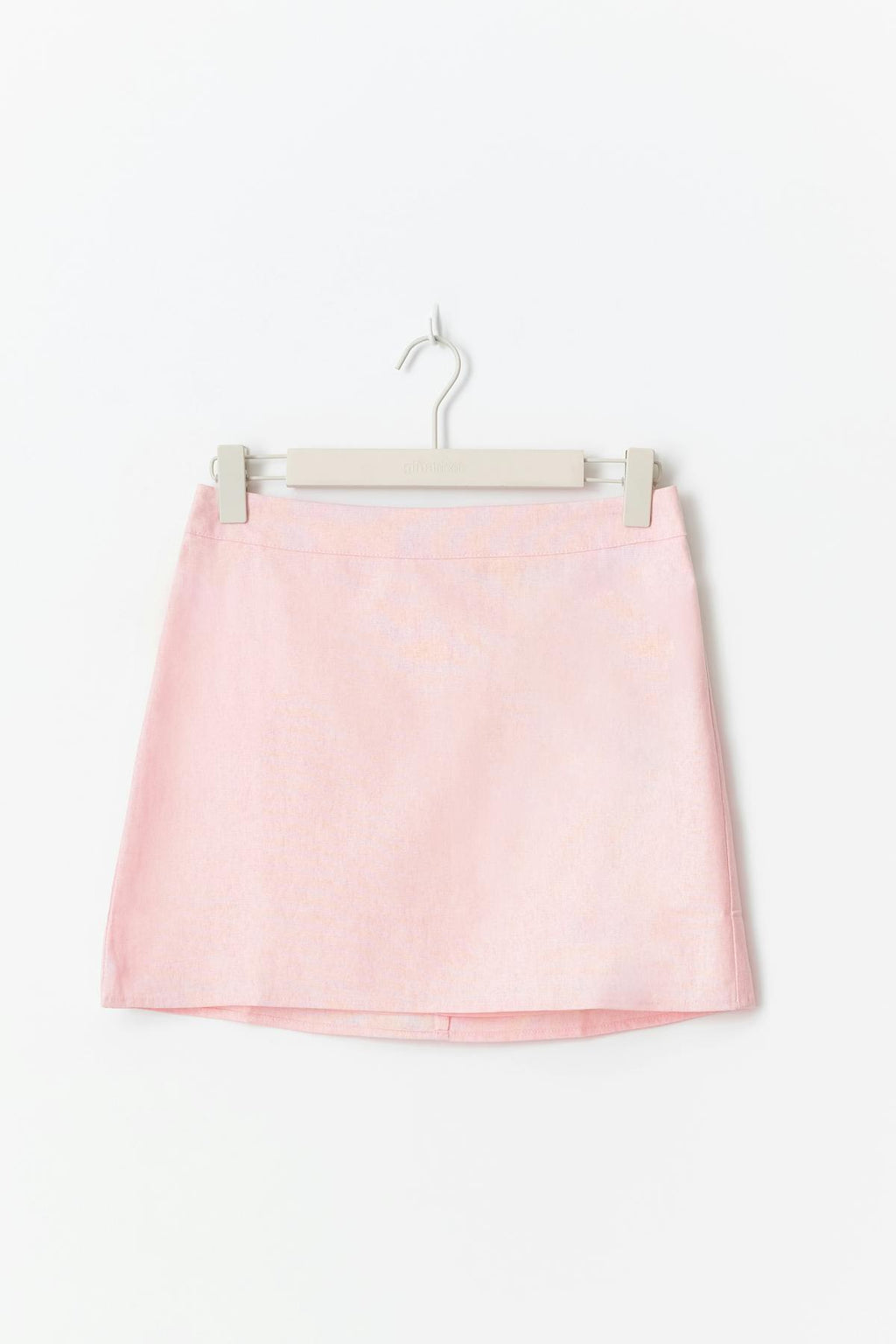 Linen blend mini skirt