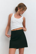 Linen blend mini skirt