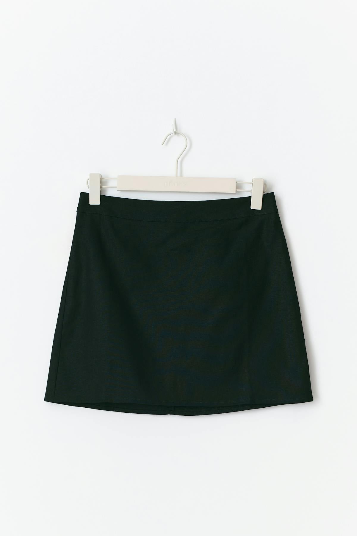 Linen blend mini skirt