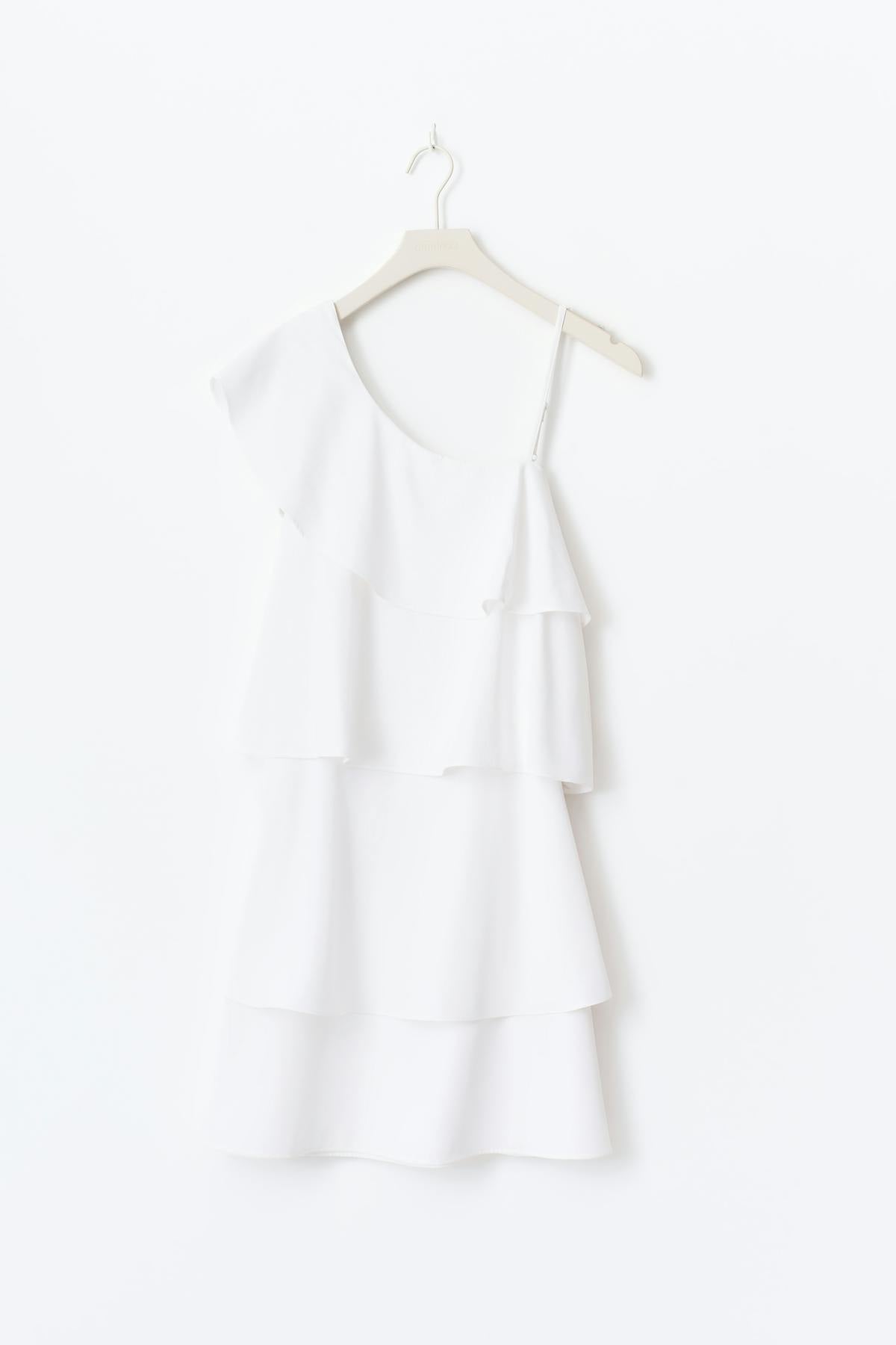 Y one shoulder frill dress