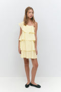 Y one shoulder frill dress