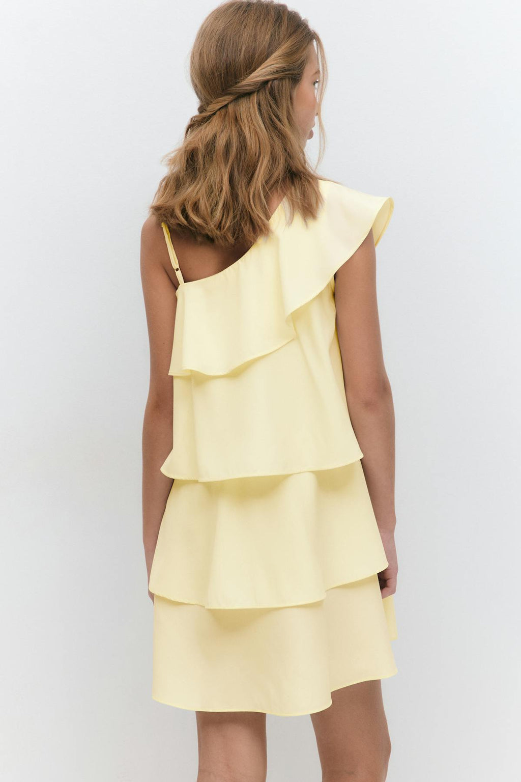 Y one shoulder frill dress