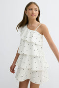 Y one shoulder frill dress