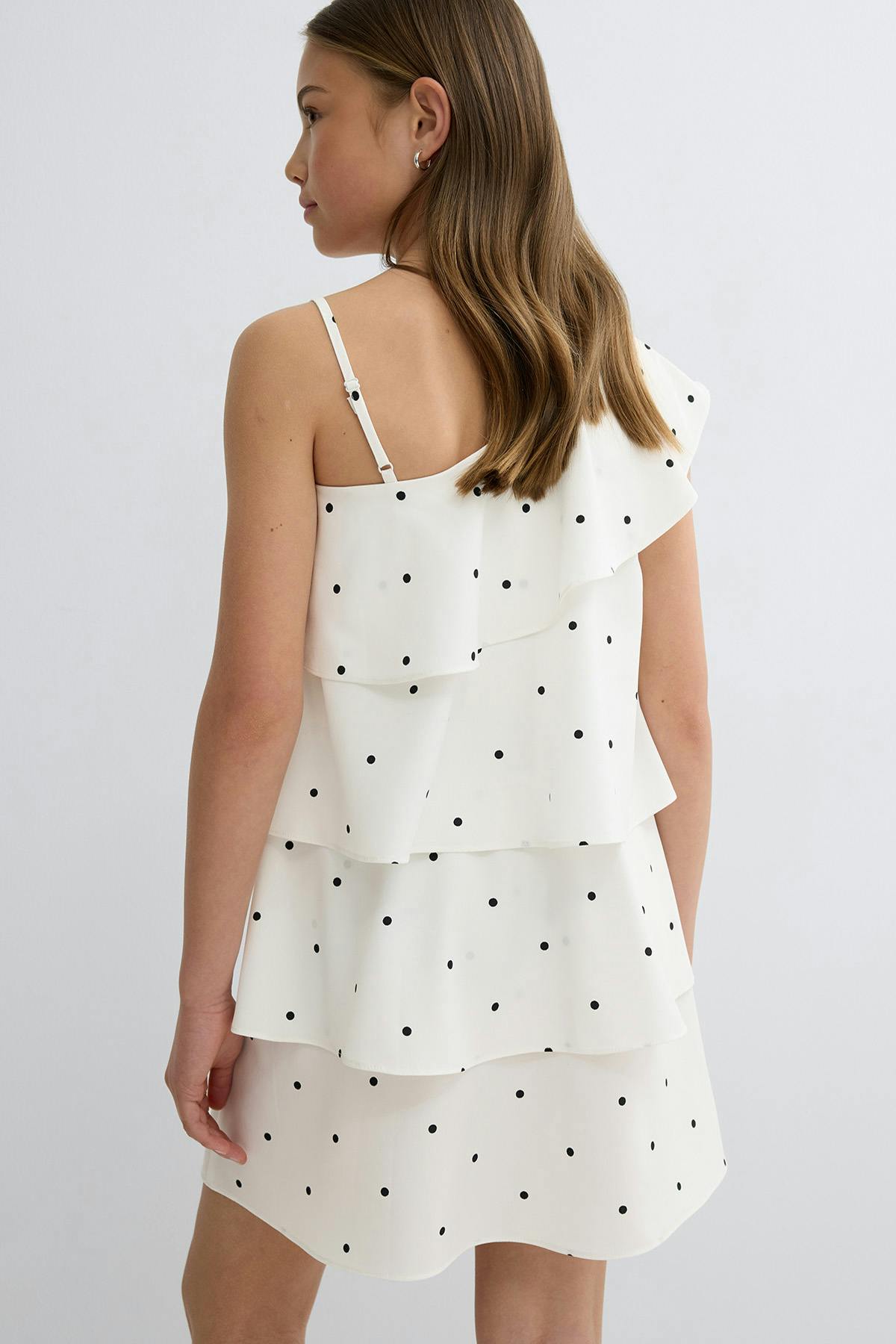 Y one shoulder frill dress