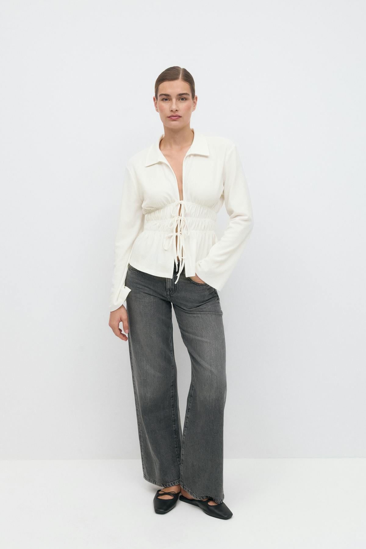 Tie front jersey shirt