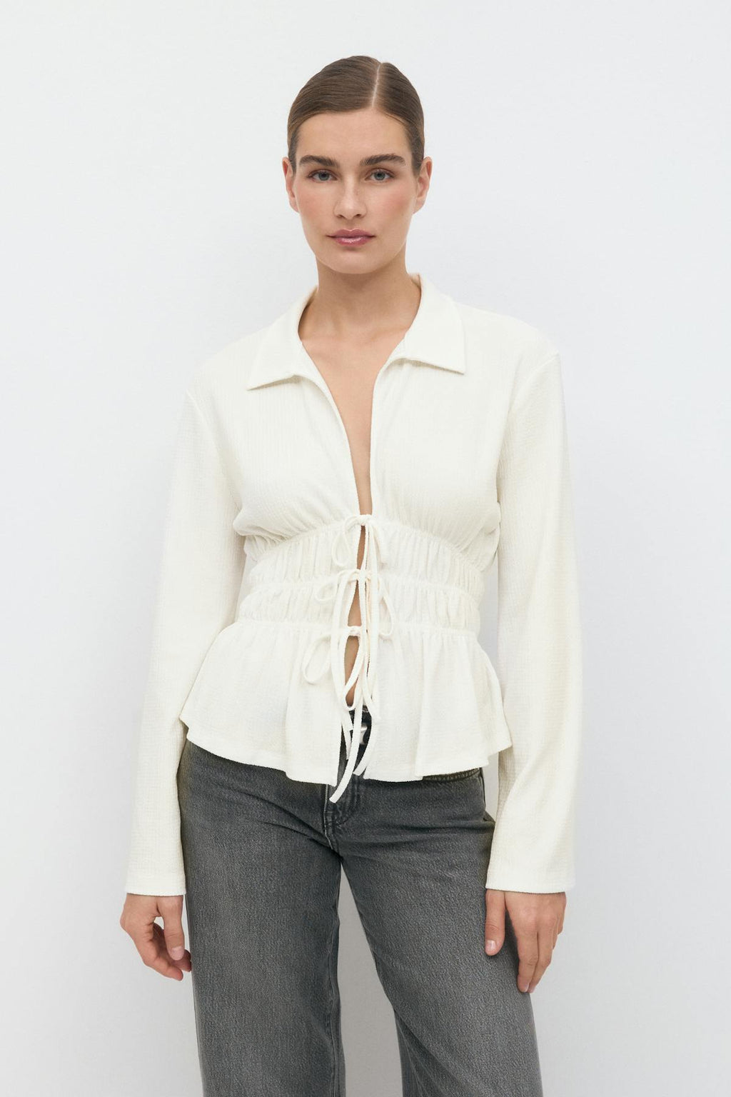 Tie front jersey shirt