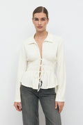 Tie front jersey shirt