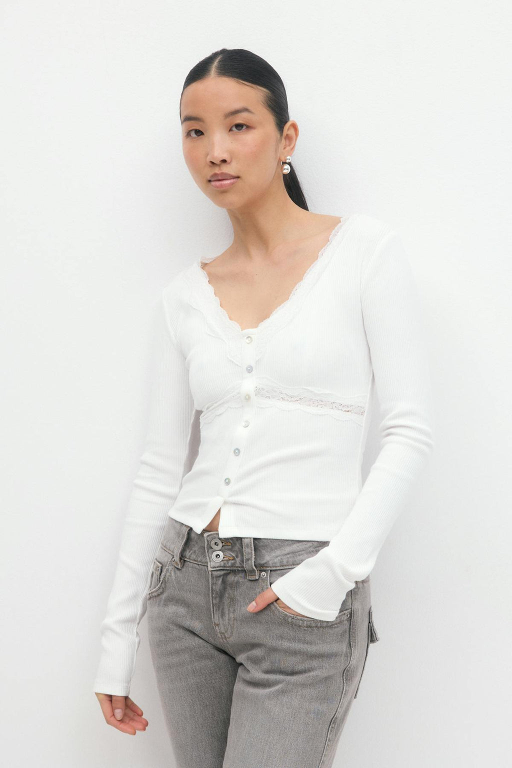 Lace detail top