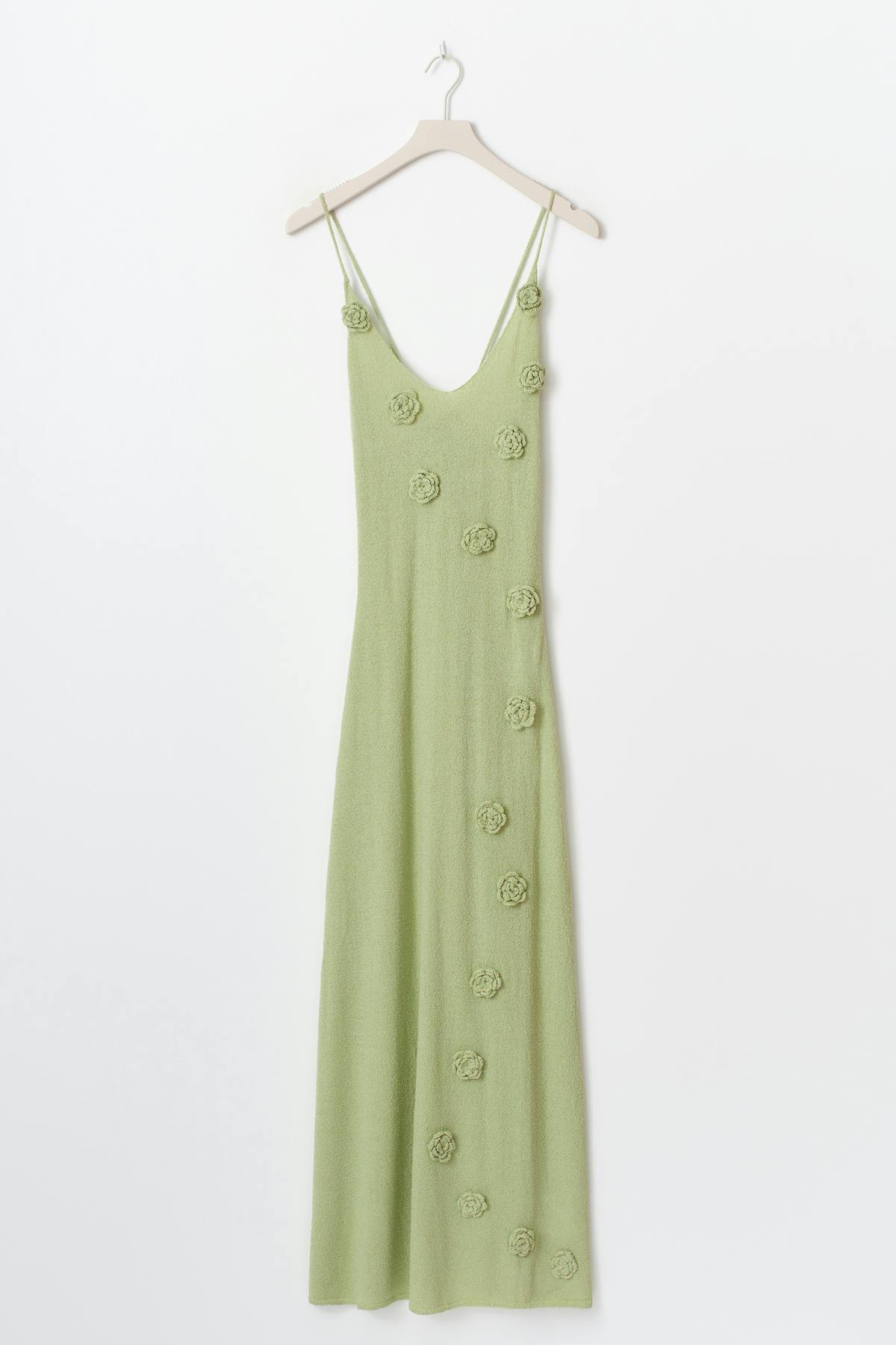Knit flower maxi dress