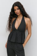 Halterneck anglaise top