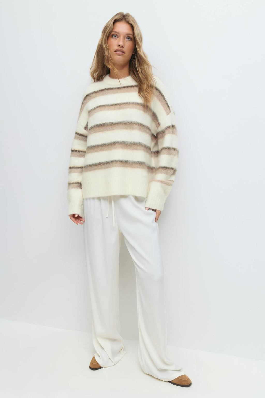 Stripe chunky knitted sweater