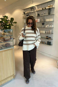 Stripe chunky knitted sweater