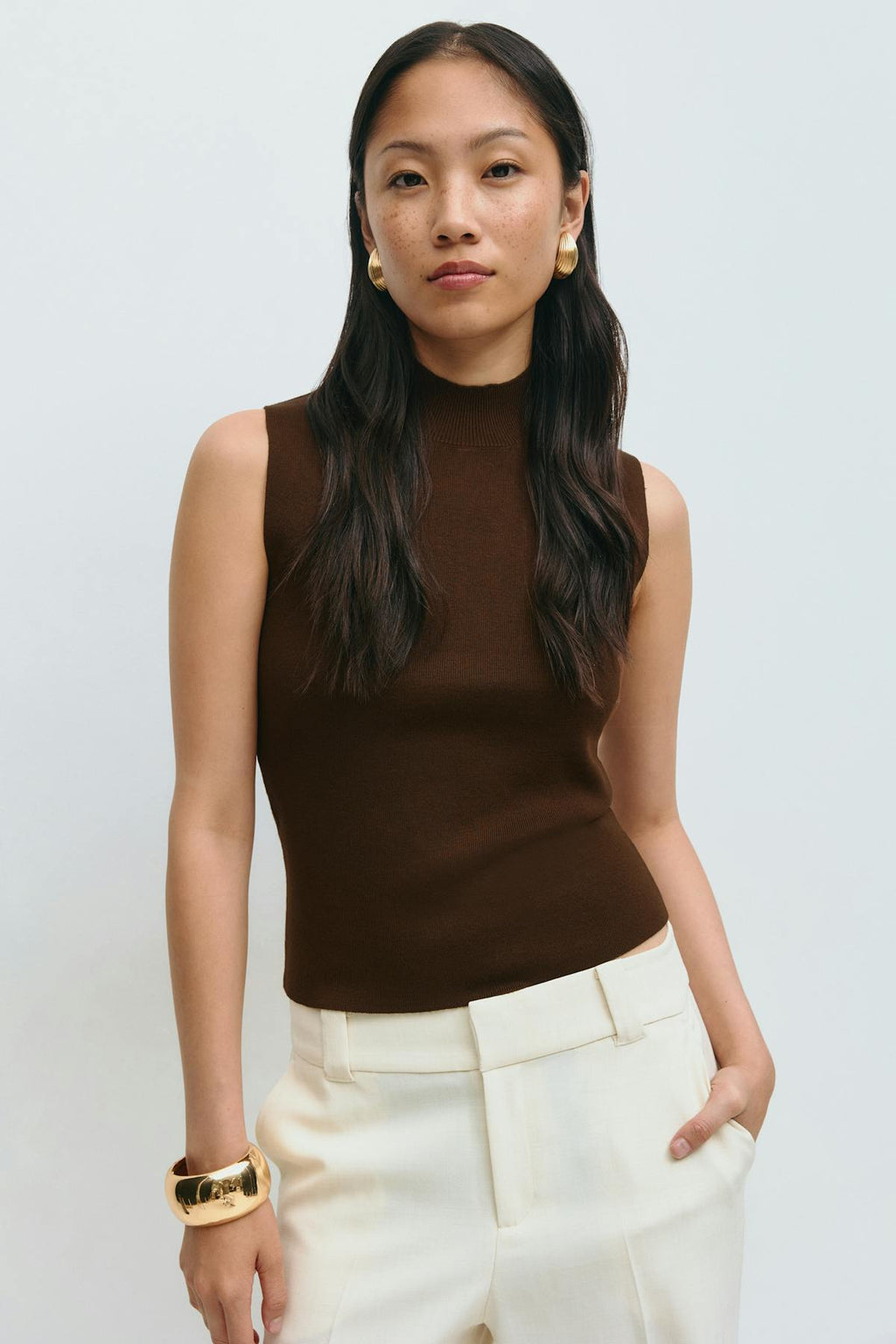 Turtleneck knitted top
