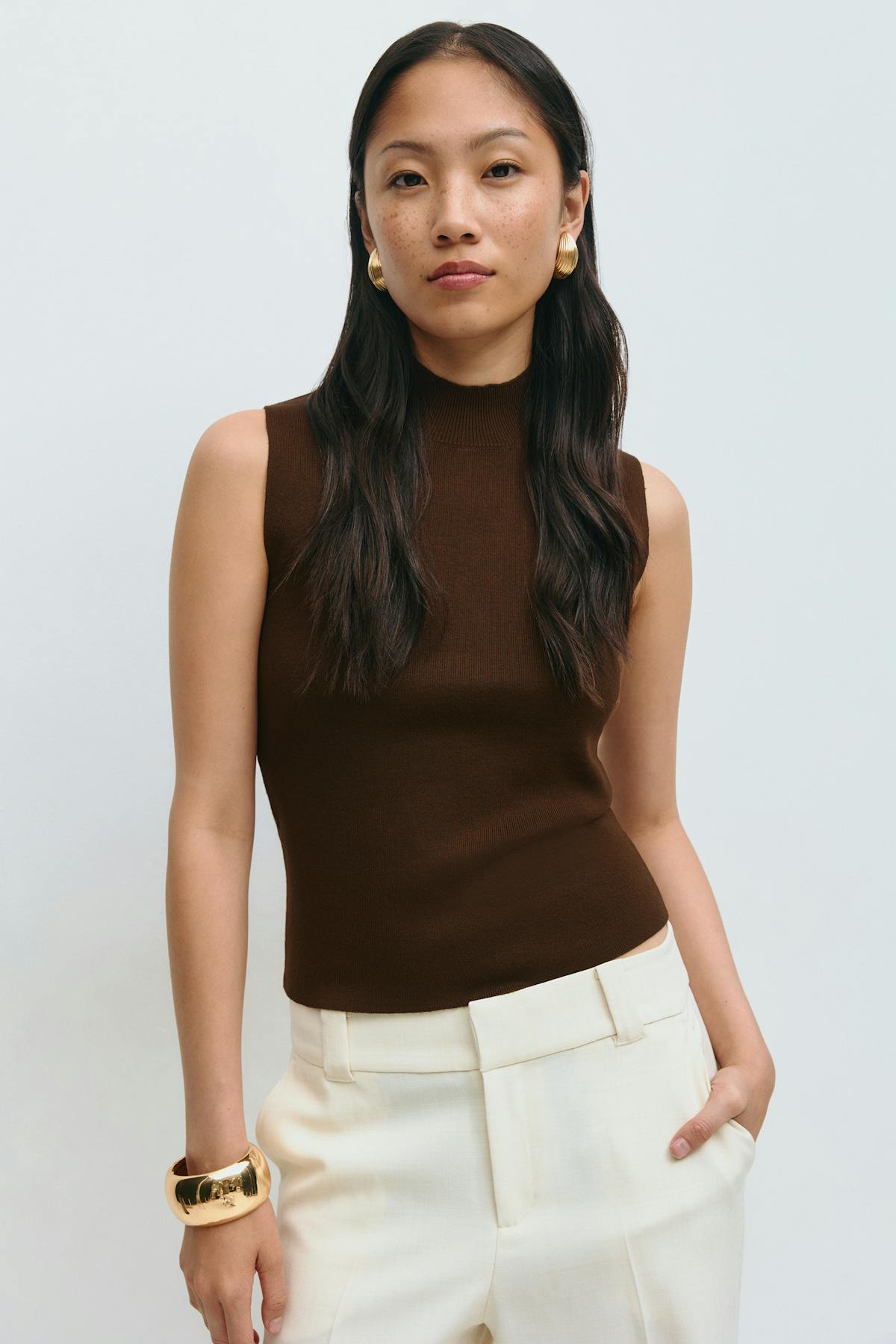Turtleneck knitted top
