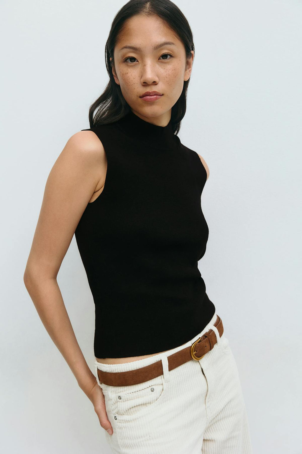 Turtleneck knitted top