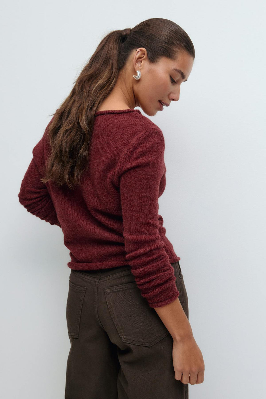 Knitted boatneck top
