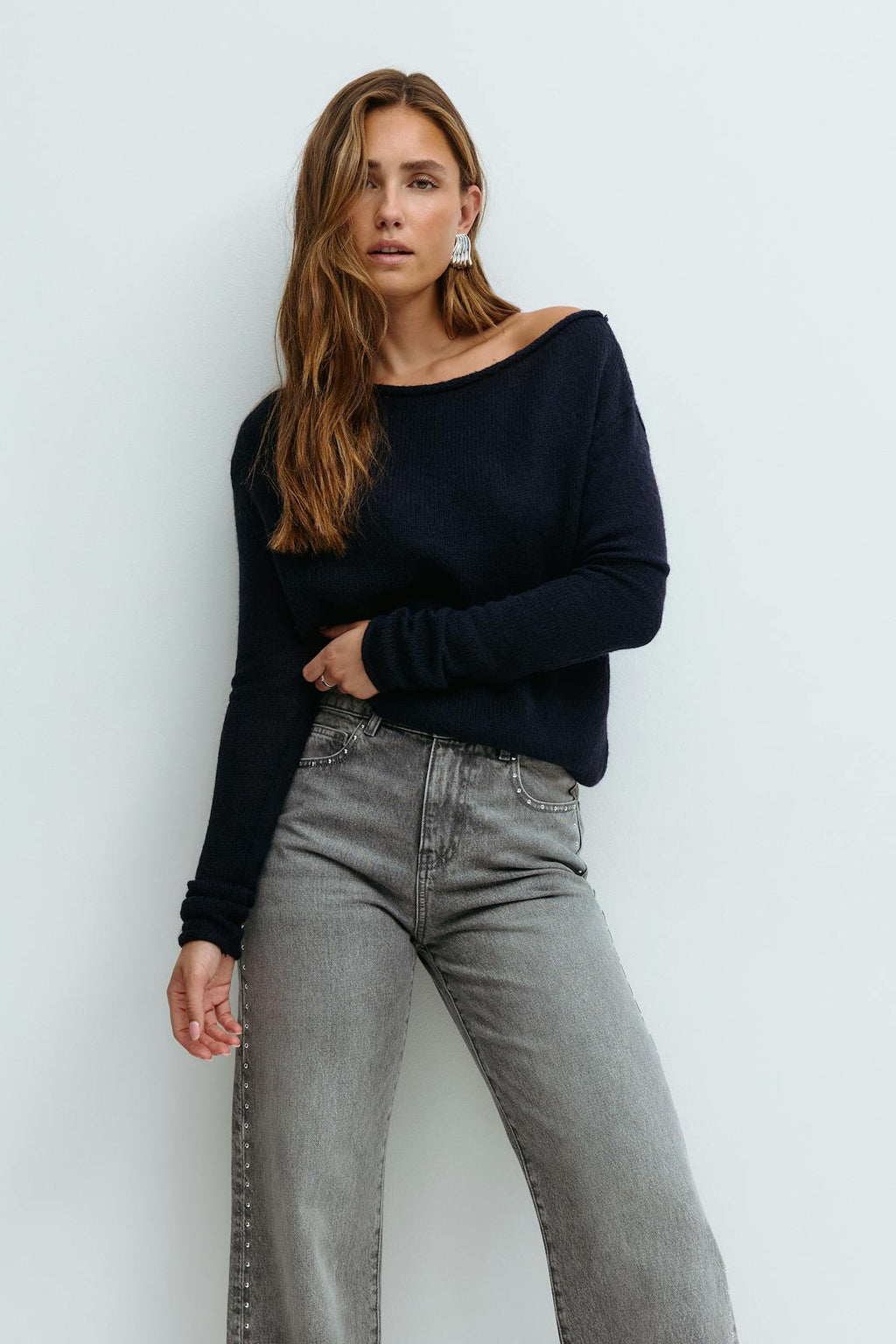 Knitted boatneck top