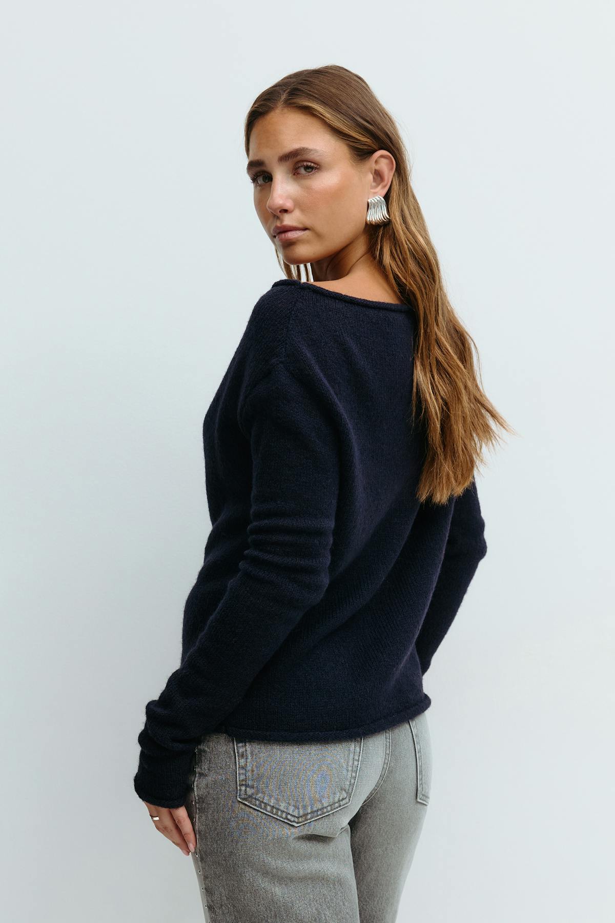 Knitted boatneck top