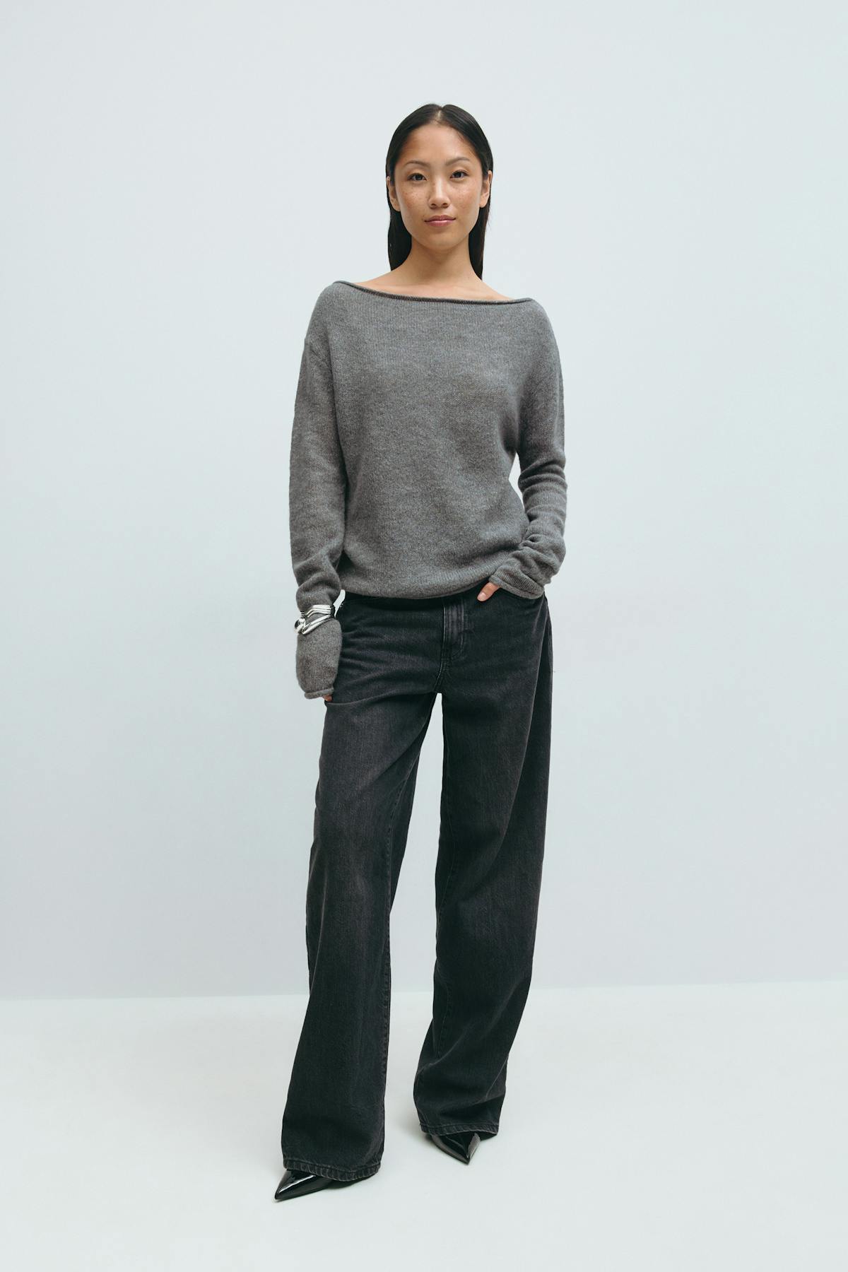 Knitted boatneck top