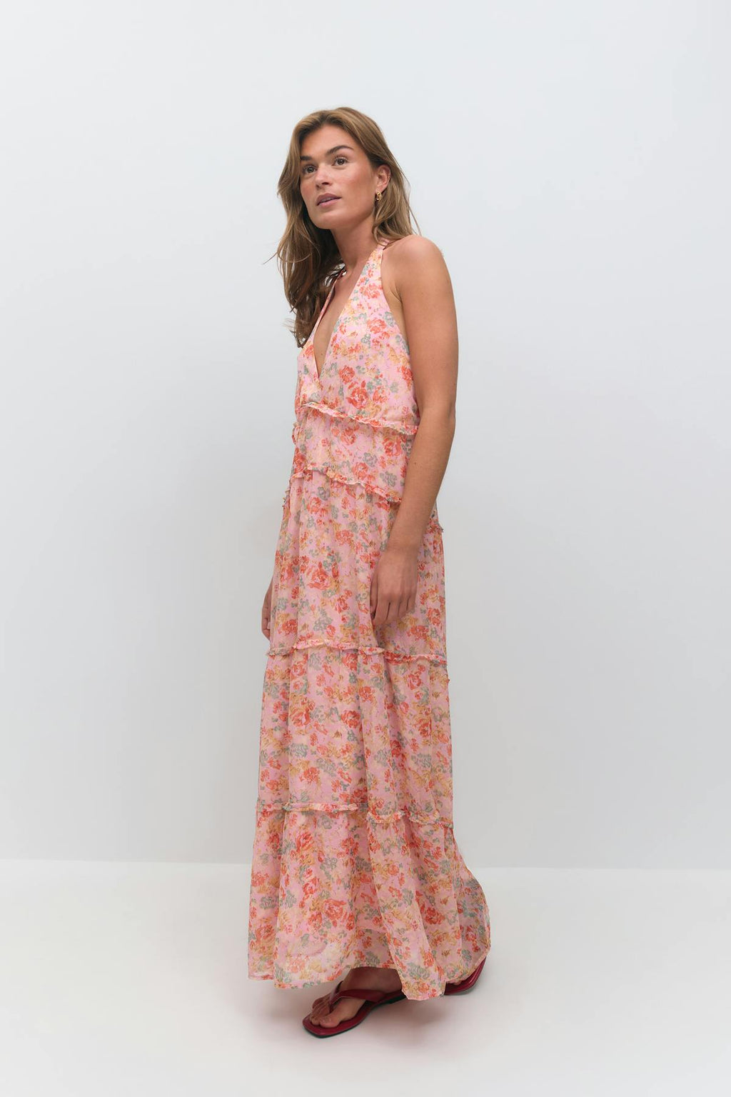 Halterneck maxi dress