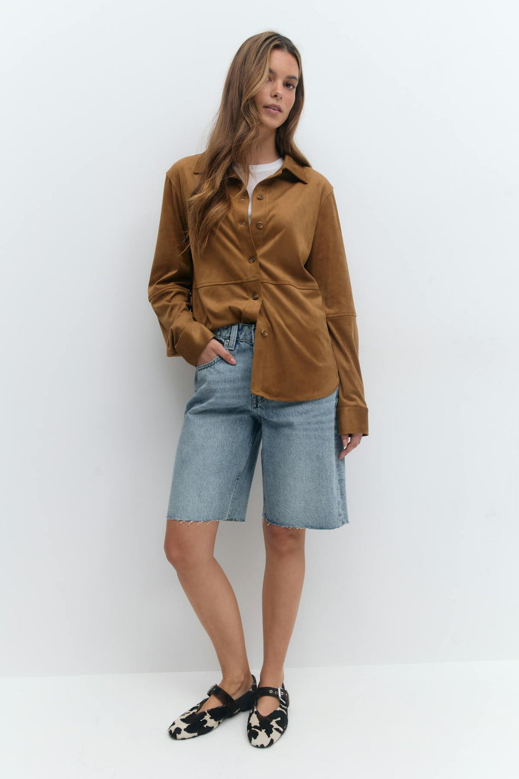 Faux suede shirt